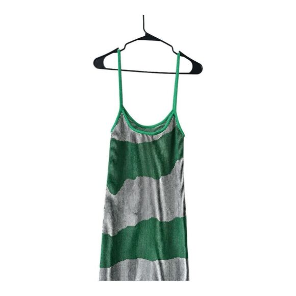 Anthropologie Rue Stiic‎ Green Thick Knit 100% Cotton Strap Maxi Dress Small - Picture 6 of 12